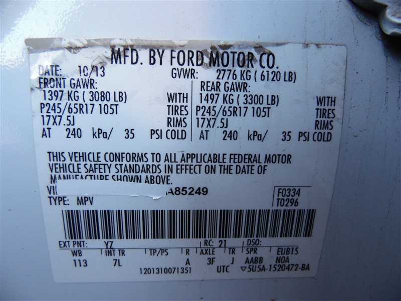 2014 Ford Explorer Base White 3.5L AT 2WD #F22129